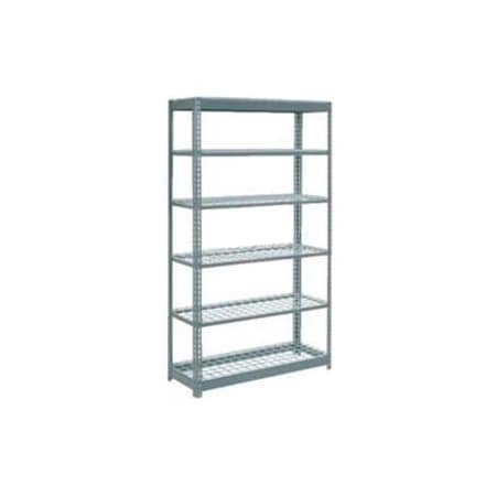 Global Equipment Heavy Duty Shelving 48"W x 12"D x 84"H With 6 Shelves - Wire Deck - Gray 717408